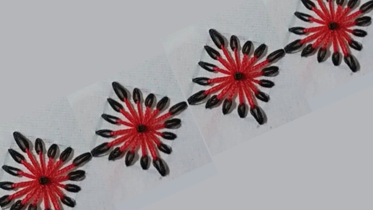 Hand Embroidery Designs| Very Easy Border Line Design|Embroidery For Beginners