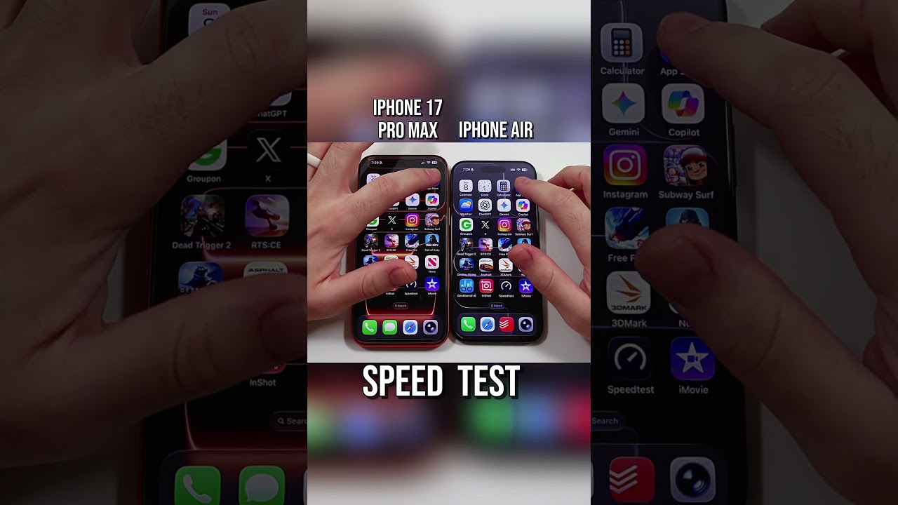 iPhone 17 Pro Max Vs iPhone Air Speed Test! #shorts #iphone #edit