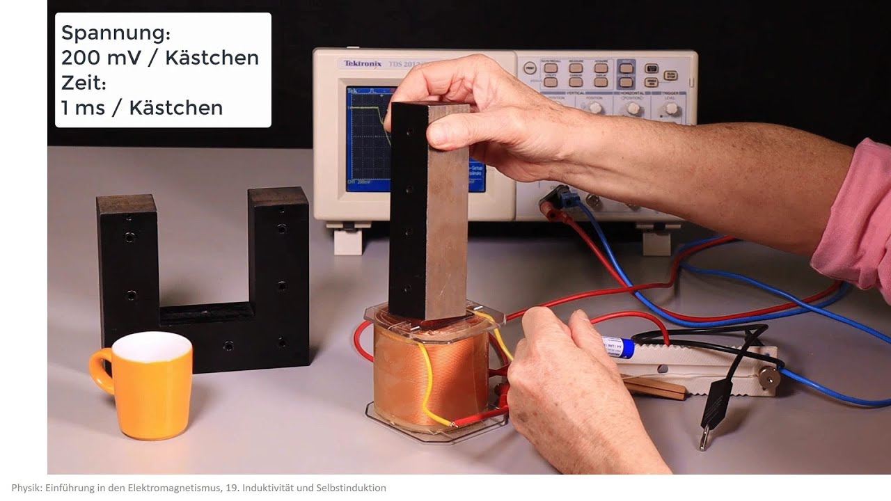 Elektromagnetismus Experiment: Einschaltvorgang einer Spule