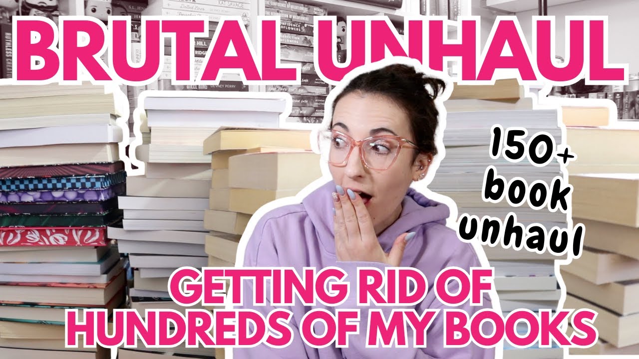 Unhaul Hundreds of Books With Me 🗑️📚‼️BRUTALLY getting rid of books Part 2