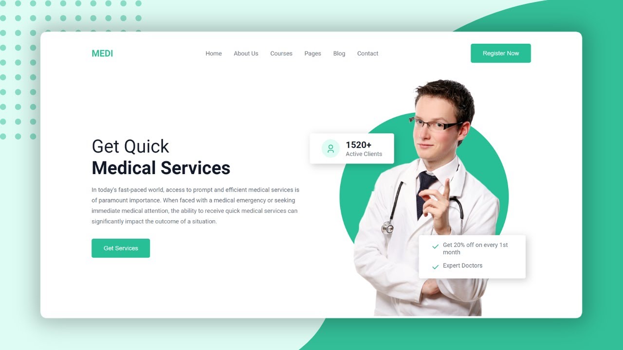 Design a Medical Healthcare Landing Page Using HTML & CSS | Step-by-Step Guide