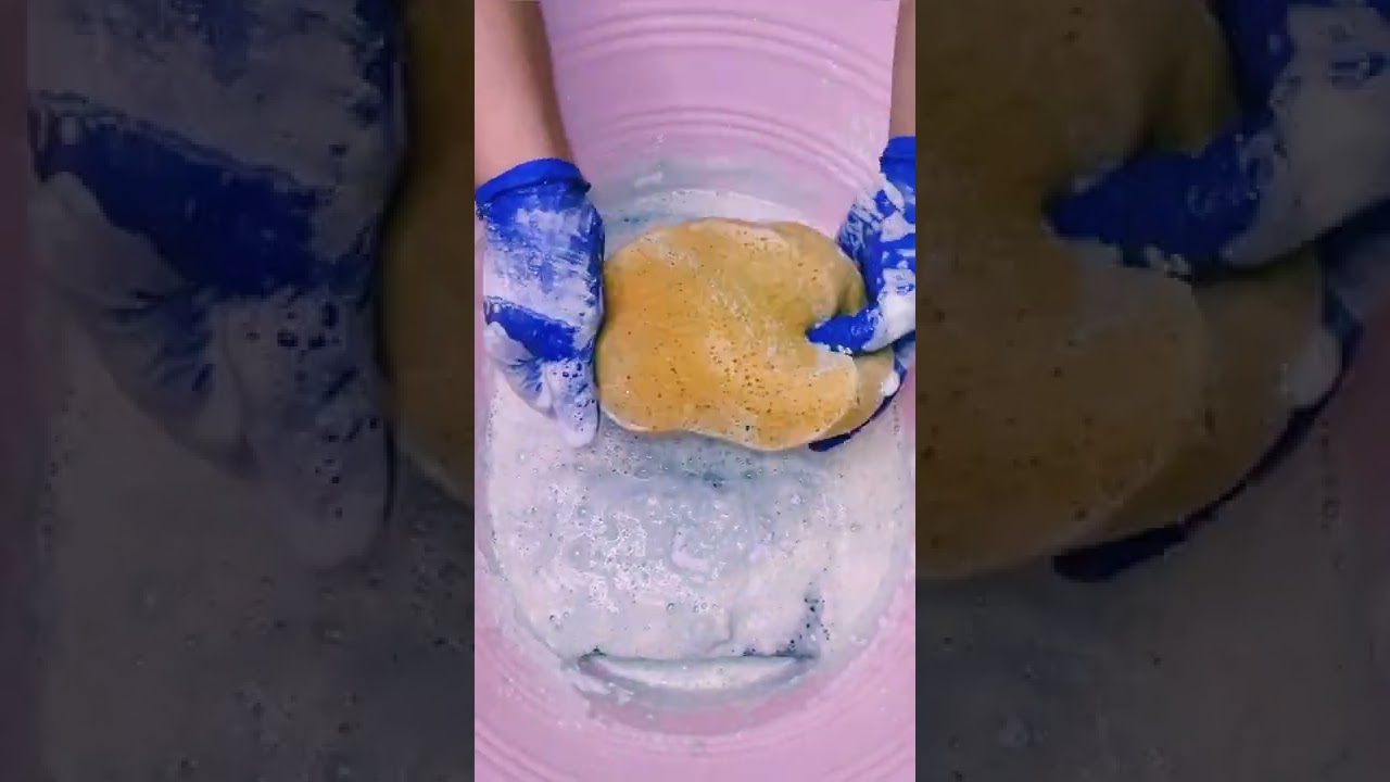 asmr settled suds comet paste sponge squeeze 