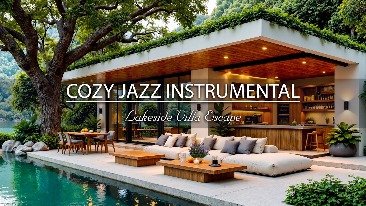 Tranquil Lakeside Villa Escape - Soft Piano & Nature Sounds For Mindful Living & Calmness