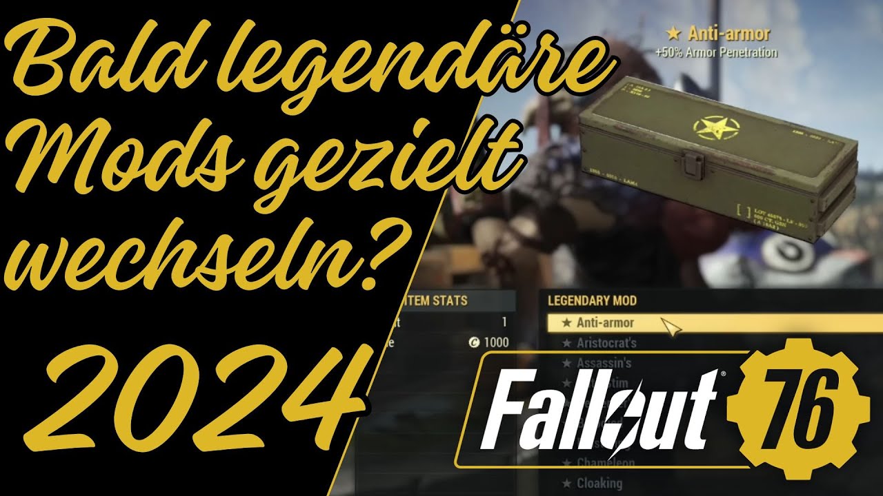 Fallout 76 - Legendäre Mods bald geziehlt craften und einbauen?