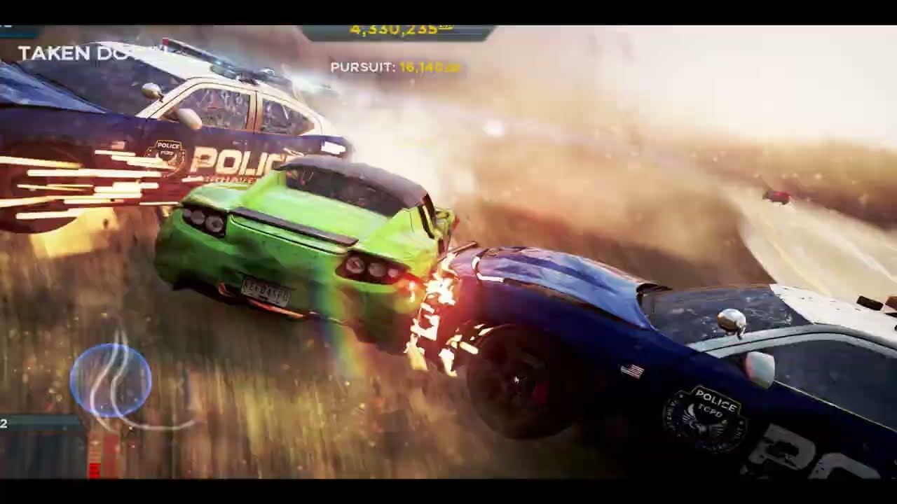 4K | NFS-Most Wanted | POLICE CHASE-MAX HEAT LEVEL | TESLA ROADSTER SPORT Vs COPS | ESCAPED