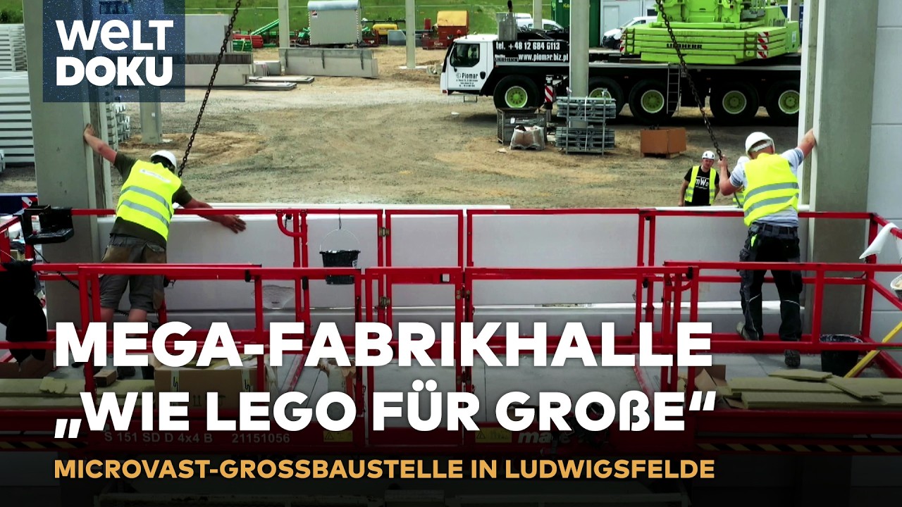 BAU EINER MEGA-HALLE: Microvast Batteriefabrik in Ludwigsfelde bei Berlin entsteht | WELT HD DOKU