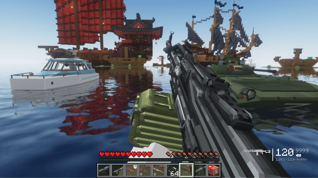 I Destroyed a Pillager Ship with Modern Weapons and Looted All Their Diamonds & Emeralds 💎