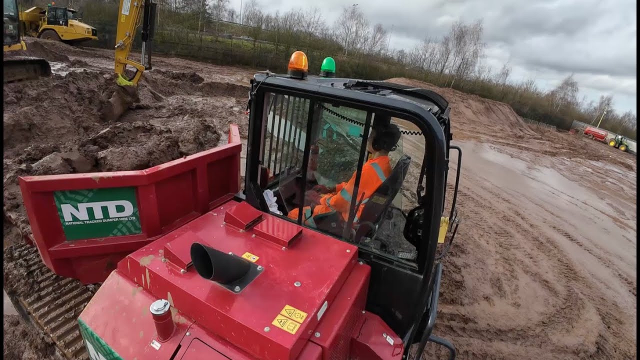 16 year old Lucas Haddock in action training on a Yanmar tracked dumper at the Operator Skills Hub