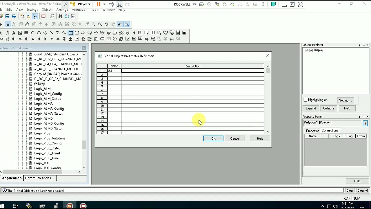 Factory talk view studio global object concept & parameter passing concept