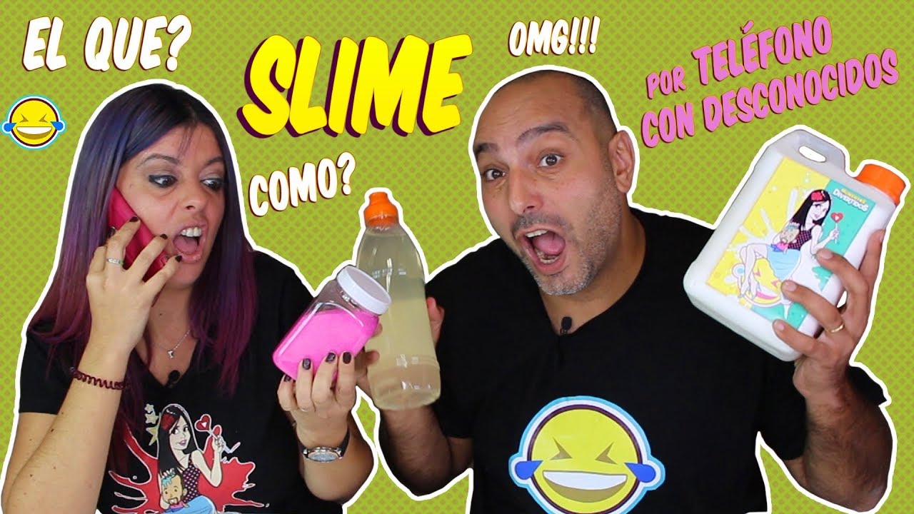 SLIME por TELÉFONO  DESCONOCIDOS DECIDEN NUESTRO SLIME Momentos Divertidos Jordi y Bego