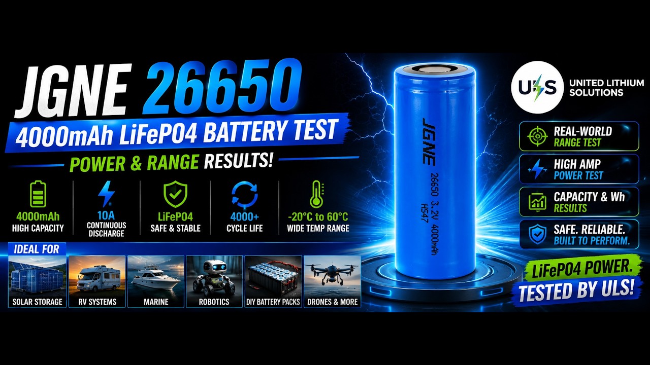 JGNE 26650 LiFePO4 RPE Battery Test &ndash; Power & Range Results! 🔋💪 Passed with Flying Colors!