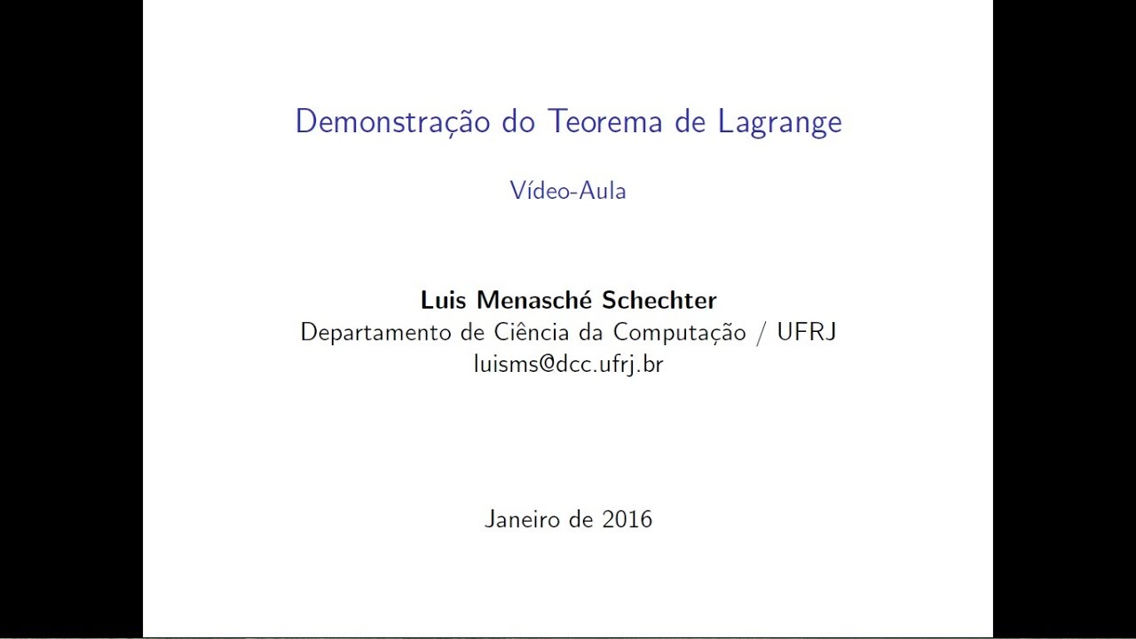 Demonstração do Teorema de Lagrange