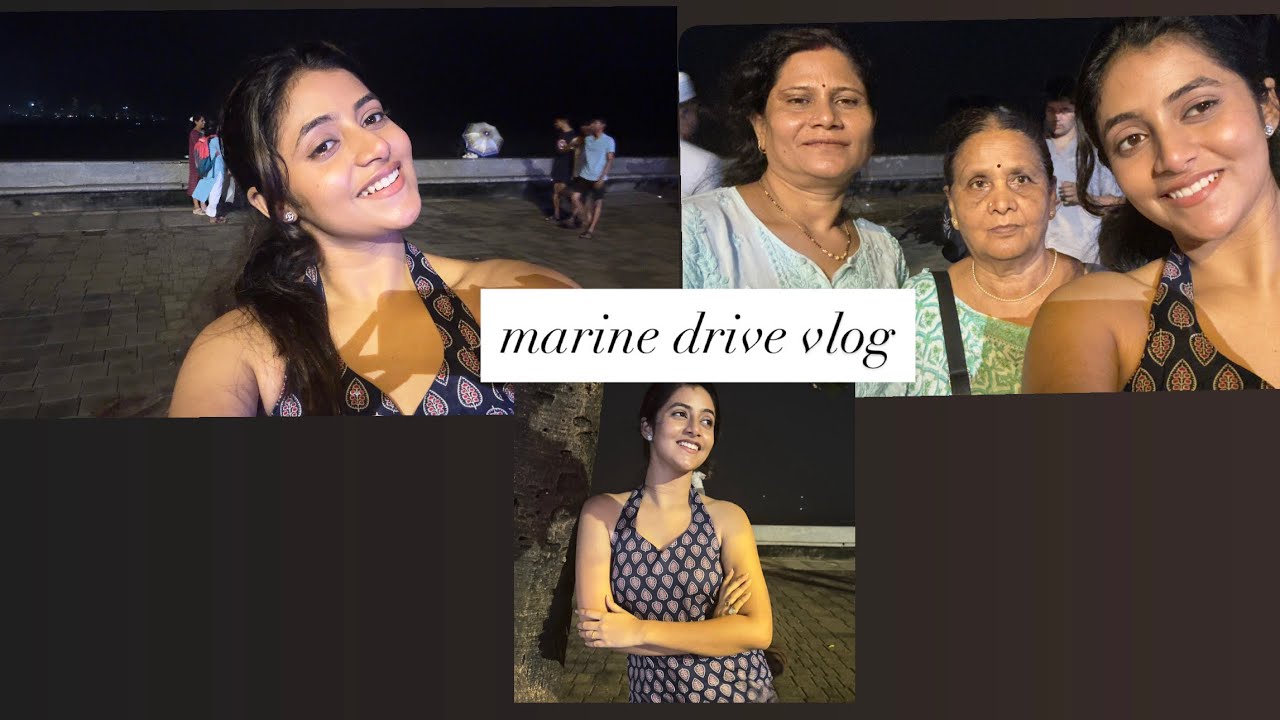 माँ की डाँट सुनकर भाग आई Marine Drive… कभी-कभी समंदर ही सुकून देता है 💙🌊 #MarineDriveDiaries”