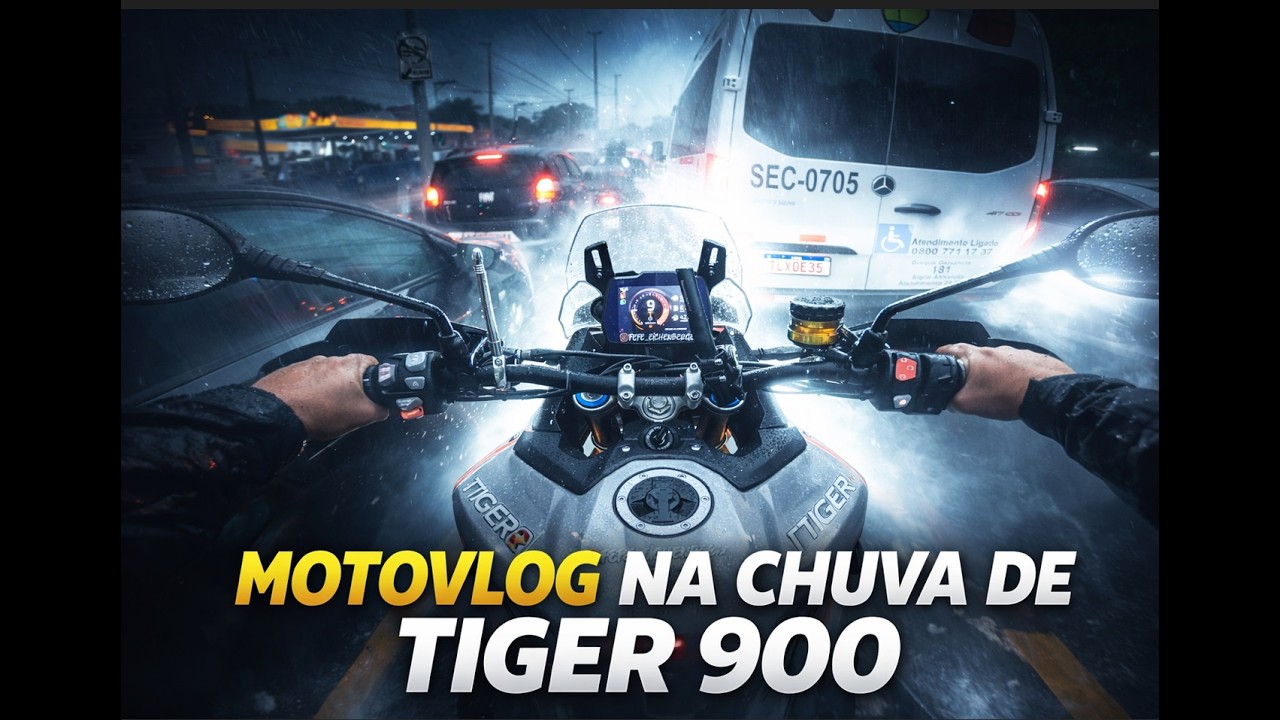MOTOVLOG TIGER 900 RALLY PRO COM CHUVA E TRÂNSITO