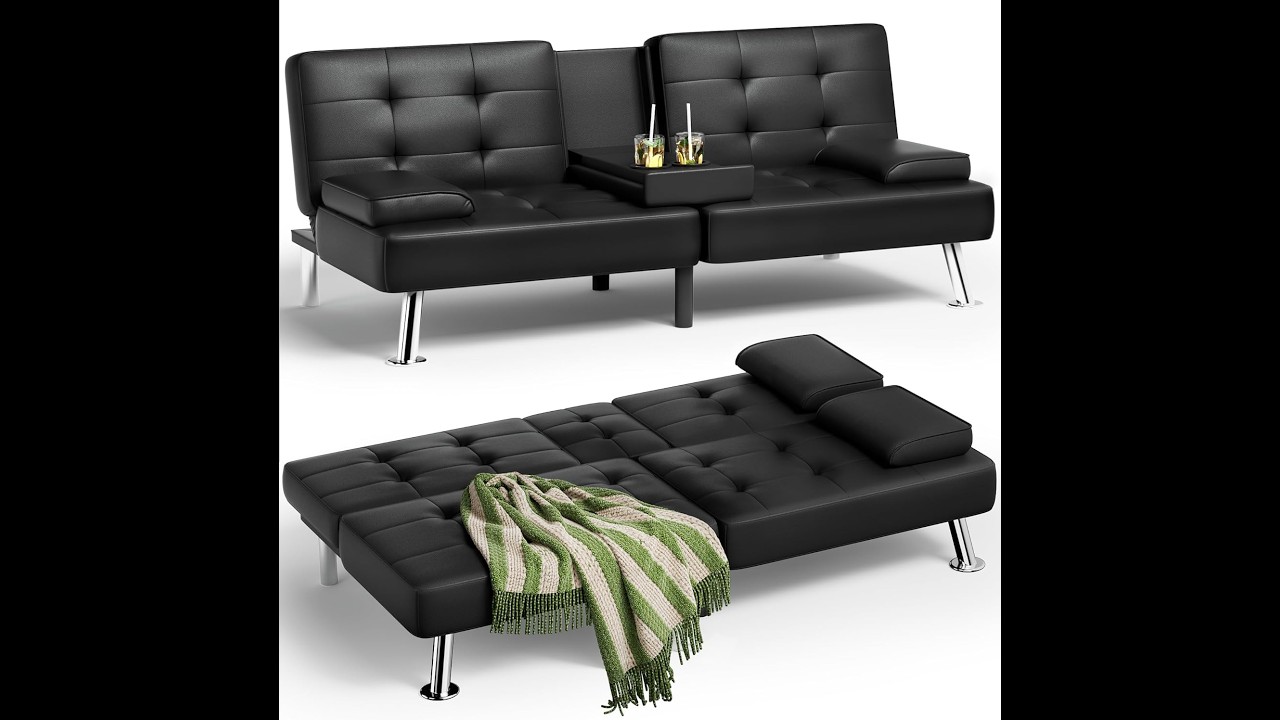 Review: Homall Futon Sofa Bed – Adjustable Recliner & Dual Cup Holders!
