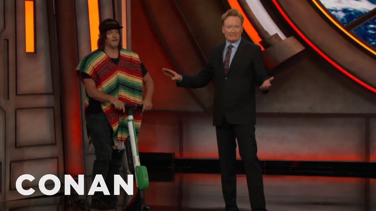 Norman Reedus Parked His E-Scooter At #ConanCon | CONAN on TBS