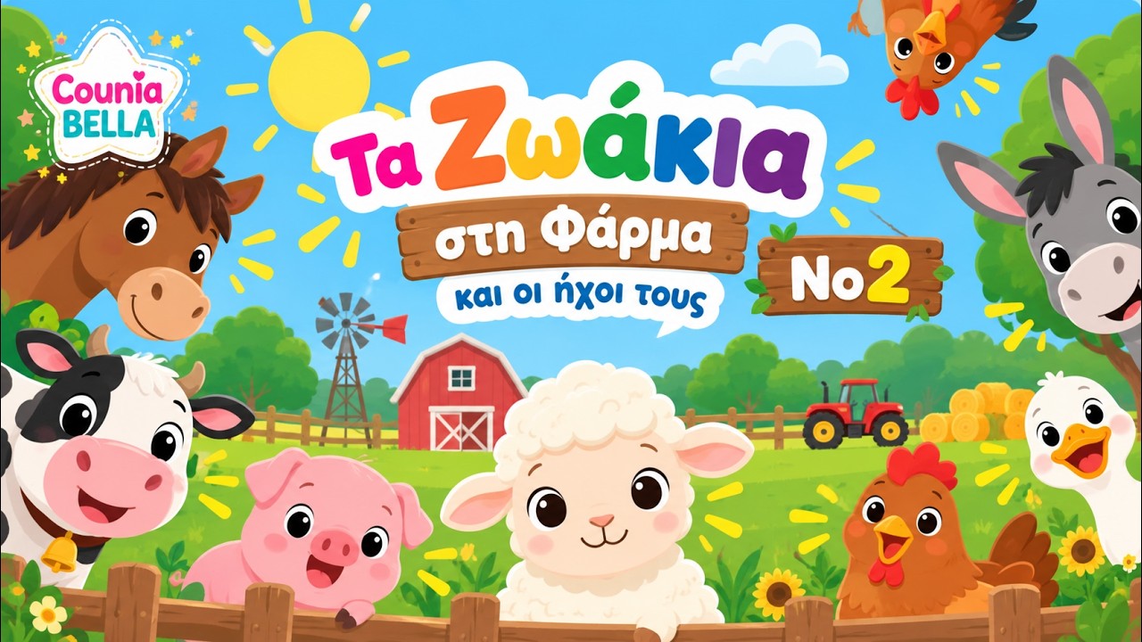 Τα Ζωάκια στη Φάρμα και οι ήχοι τους Νο2 | Εκπαιδευτικό | Greek Nursery Rhymes
