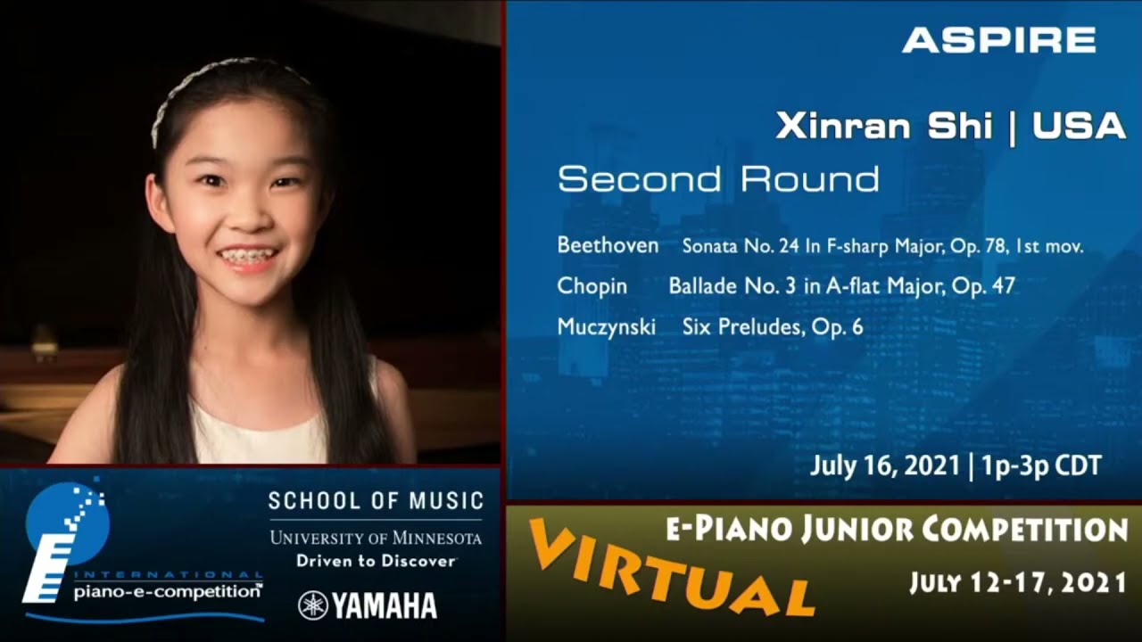 Xinran Shi (USA), Aspire, Round 2 | e-Piano Junior Competition'21 VIRTUAL