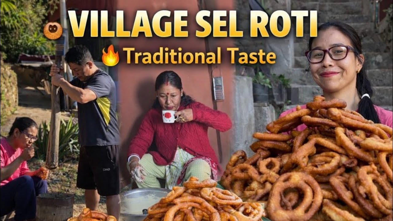 Traditional Sel Roti Making At Home🏡🍩| Authentic Nepali Street & Village Taste | Primal Village Life