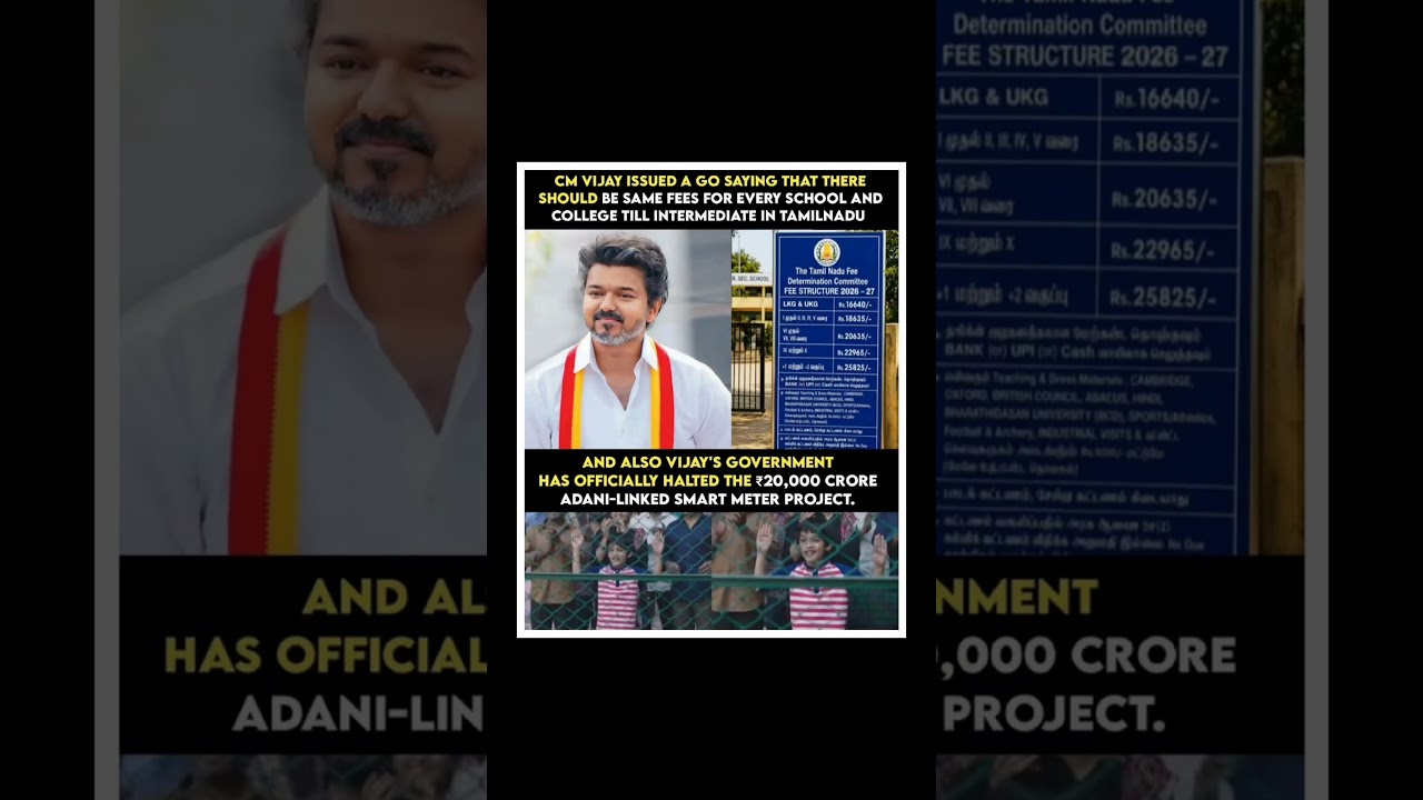 Vijay&rsquo;s Bold Tamil Nadu Vision Goes Viral: Uniform School Fees Smart Meter Project Halt Spark Debate