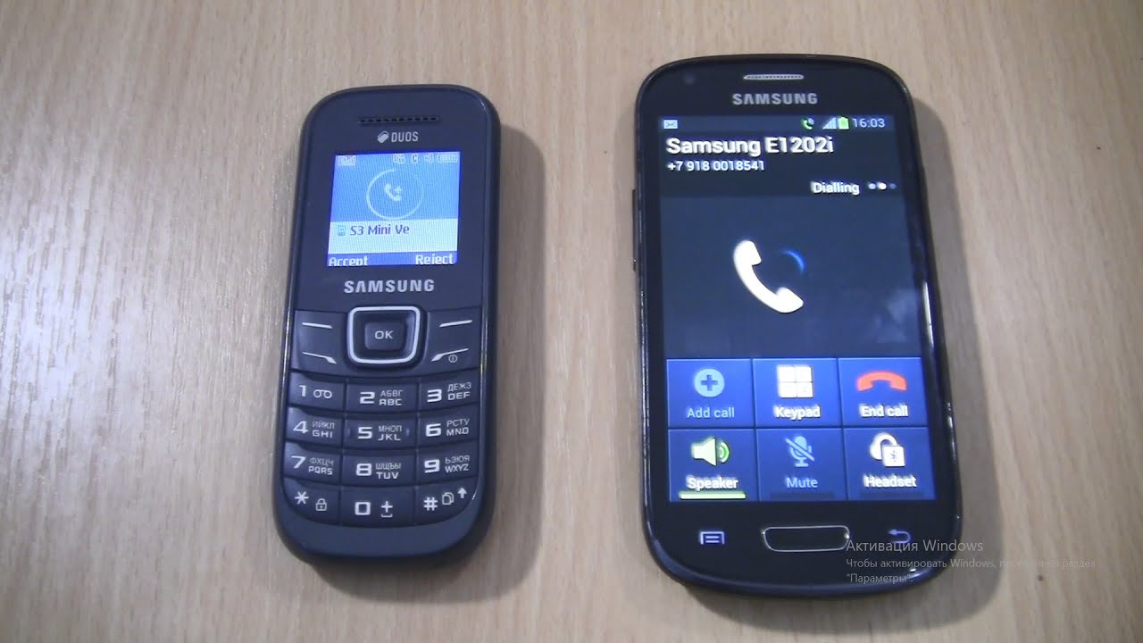 Incoming call & Outgoing call at the Same Time  Samsung  Galaxy S3 MINI  Ve+Samsung E1202i