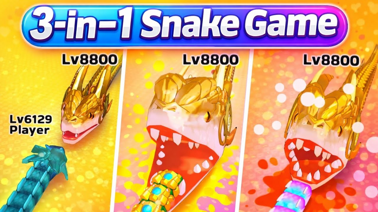 Snake 3 in 1 Epic Battle | Ultimate Snake Clash Gameplay & Boss Fight
