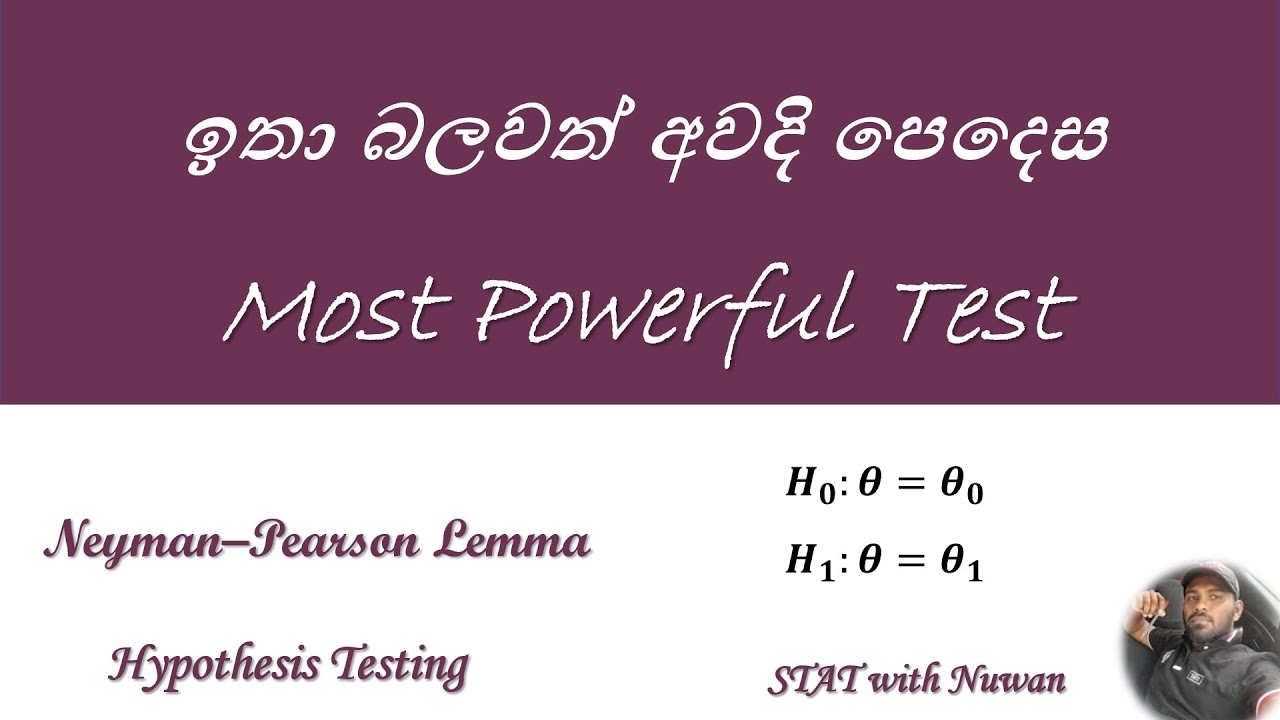 Most Powerful Test in Hypothesis Testing | Neyman&ndash;Pearson Lemma Explained