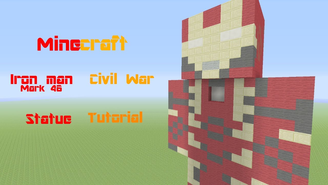 Minecraft  Iron man (Mark 46)  (Civil War)  Statue tutorial