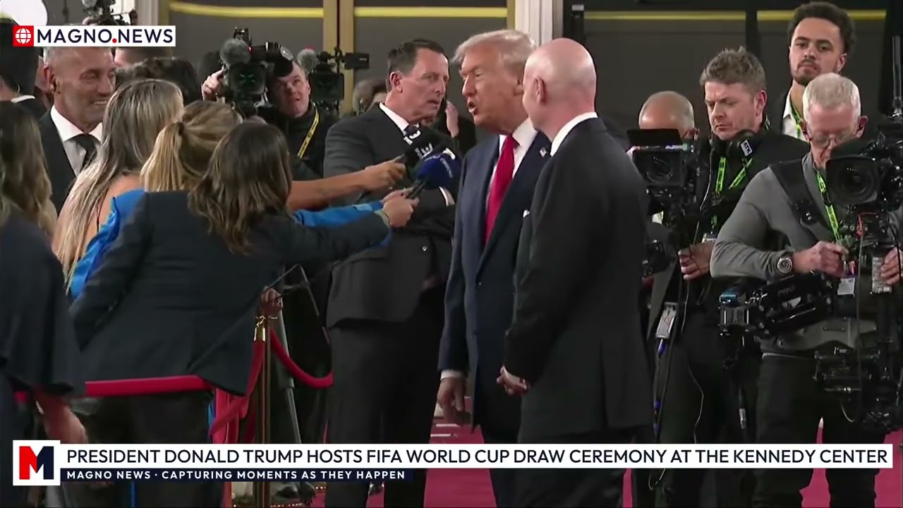 🇺🇸 President Trump Talks to Reporters at ⚽️ FIFA World Cup Draw Ceremony in The Kennedy Center