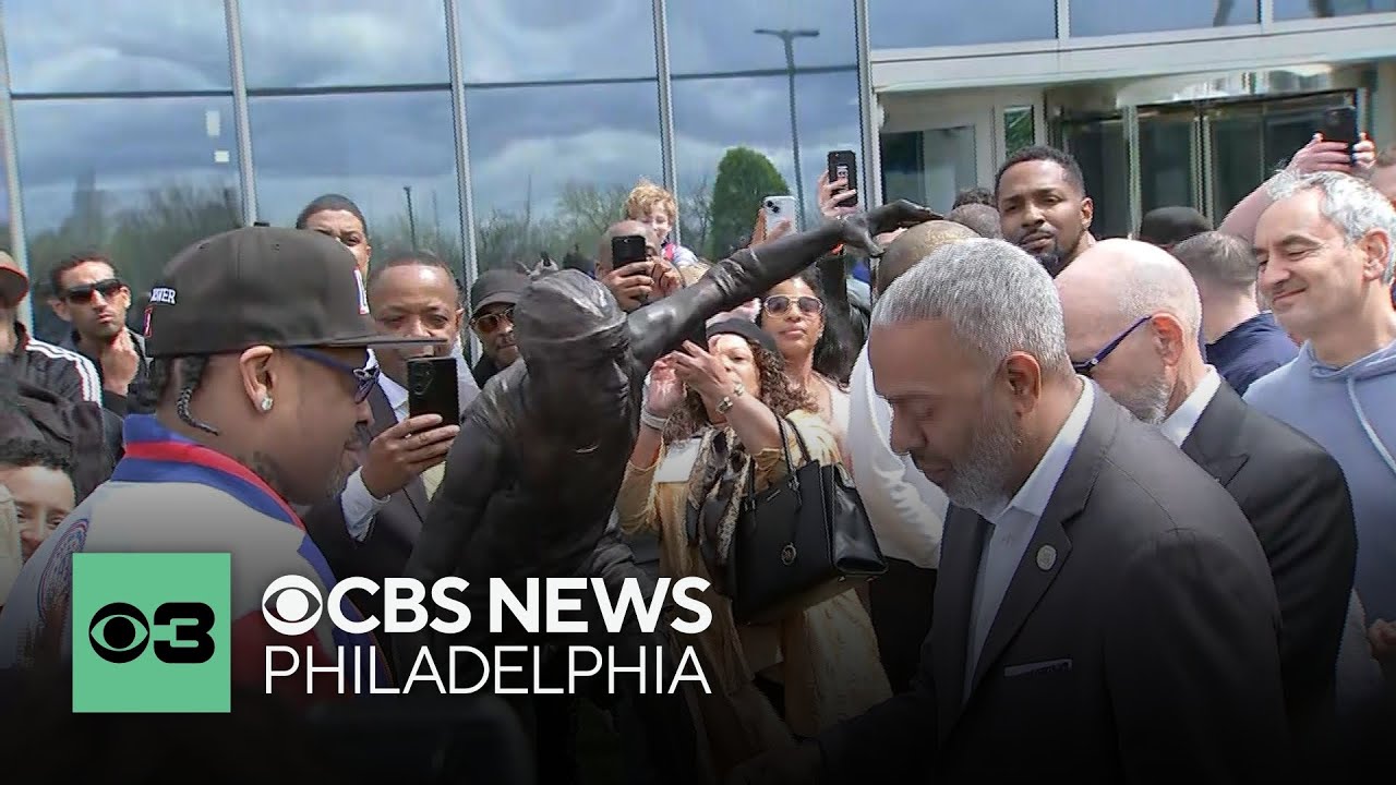 Sixers unveil Allen Iverson statue outside practice facility in Camden