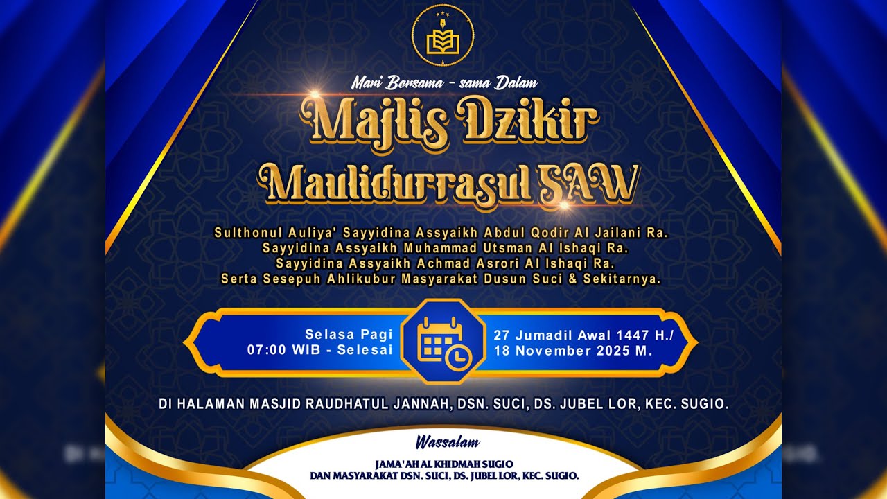 Live Streaming Majlis Dzikir Maulidurrasul SAW Serta Haul Dusun Suci - Sugio - Lamongan 2025