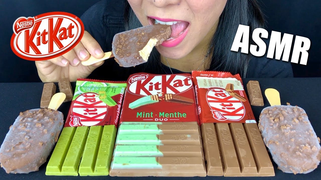ASMR KitKat Chocolate Bars & Ice Cream 2 킷캣 초콜릿 리얼사운드 먹방 | LaniEatsASMR