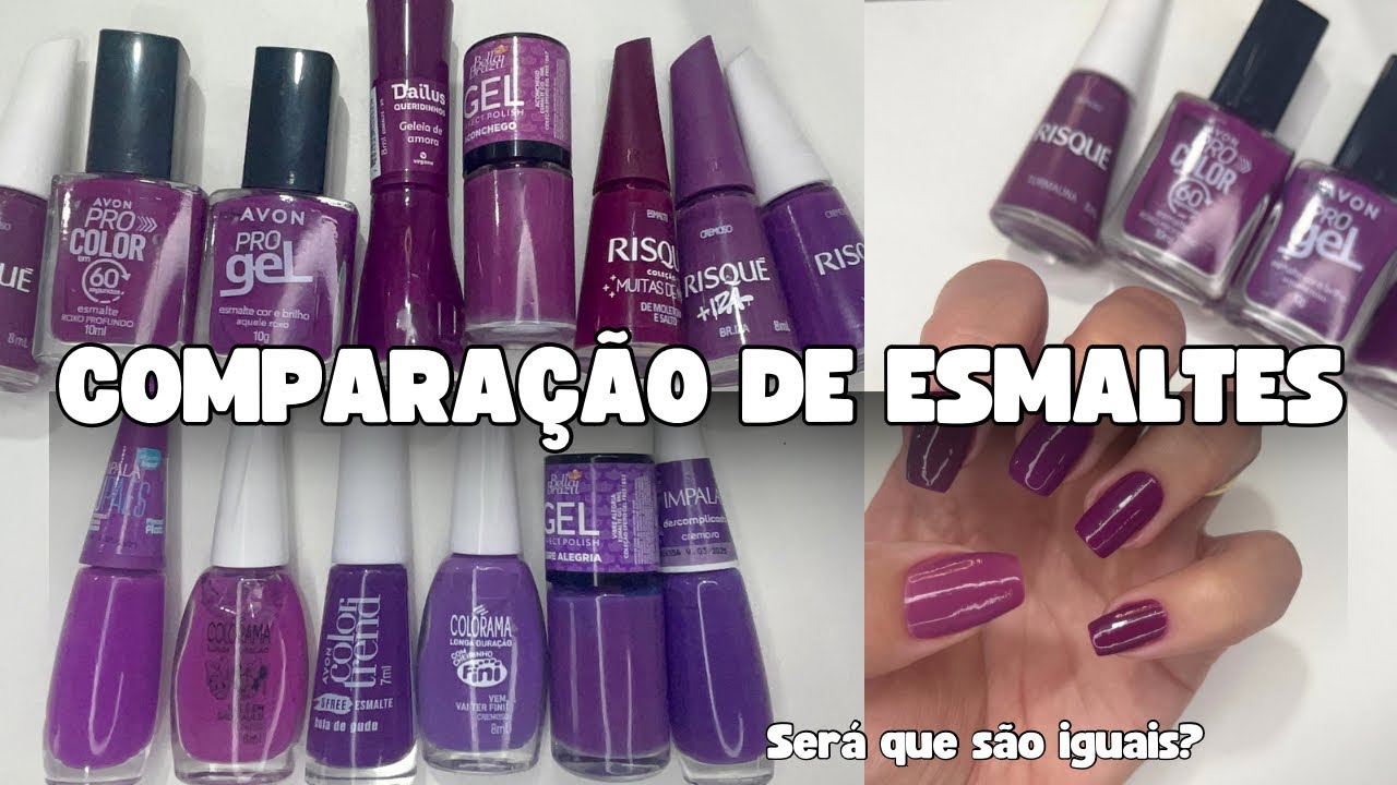 Comparação de esmaltes roxo💜