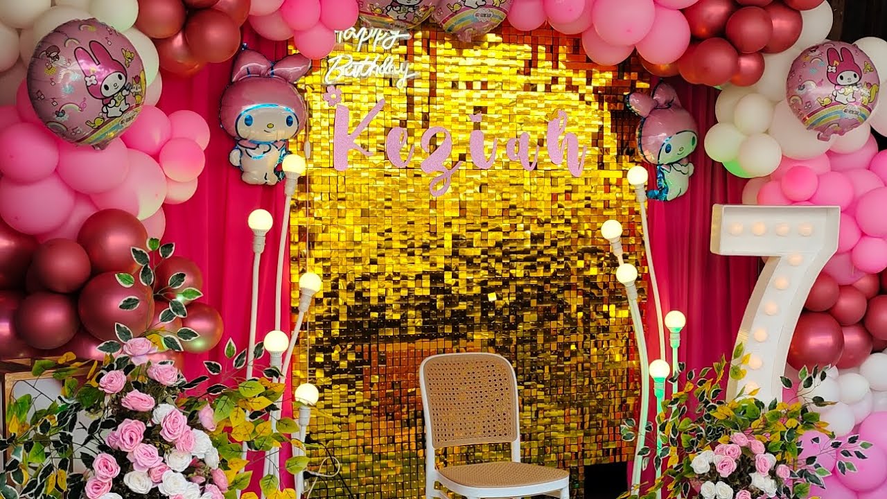 Melody theme balloons backdrop design 