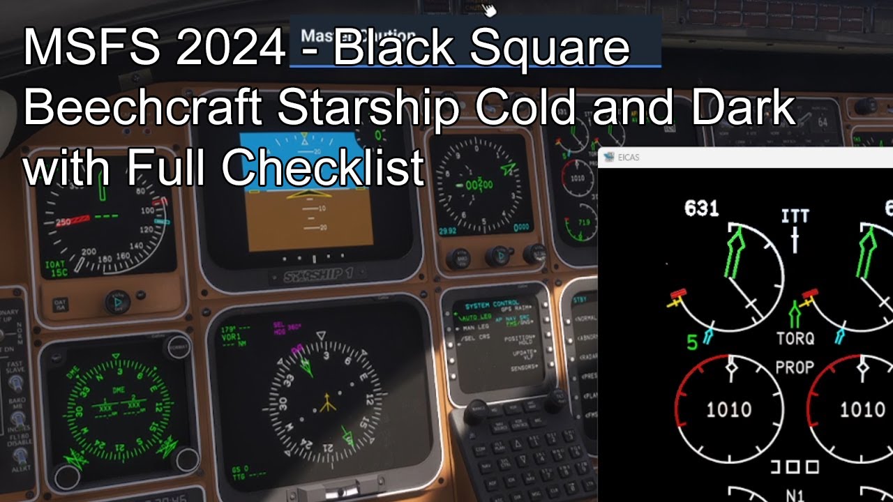 MSFS 2024 - Black Square Beechcraft Starship Cold and Dark with Full Checklist