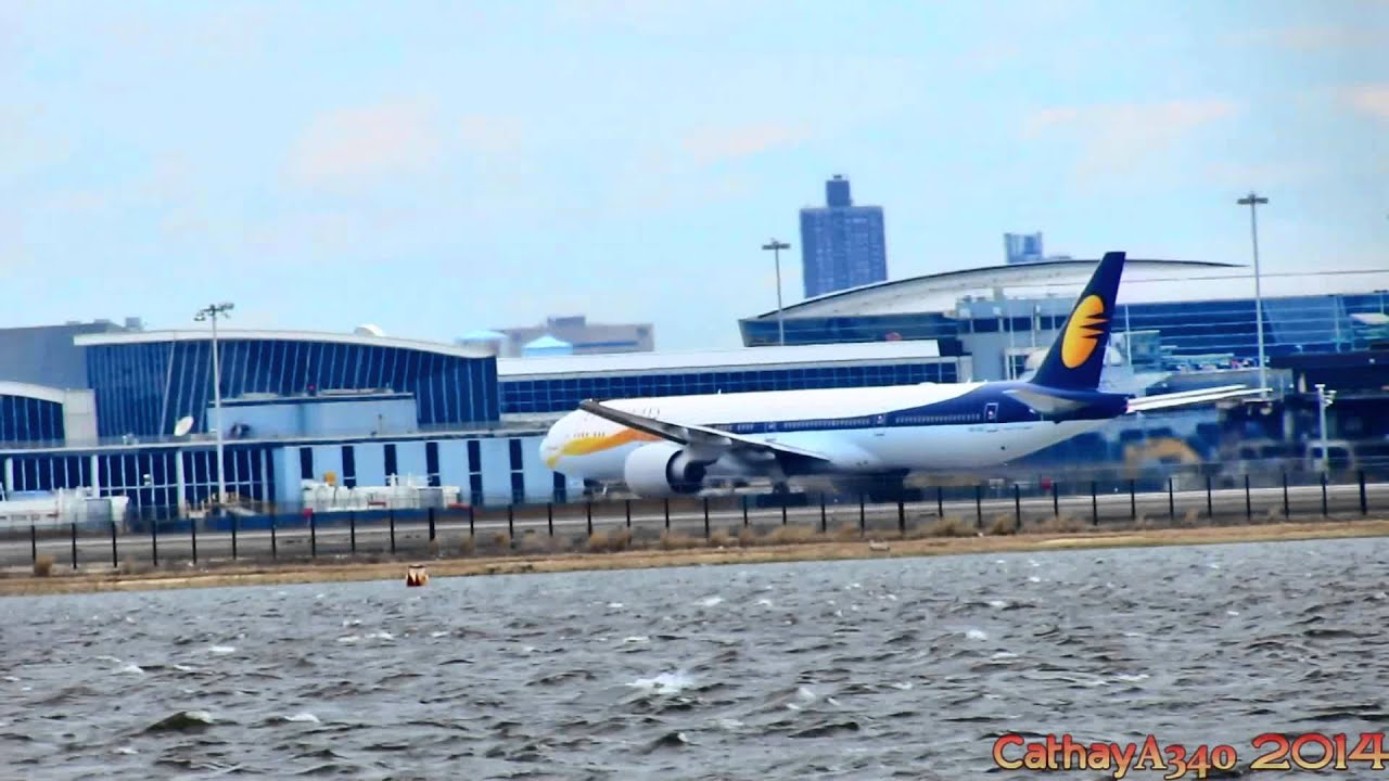 Jet Airways operating for Etihad Airways - Boeing 777-300ER Takeoff at JFK (HD)