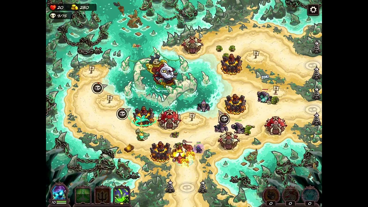 Kingdom Rush Vengeance – Sharkpool Reef (Impossible) – Asra – No DLC/Item – 3 Stars