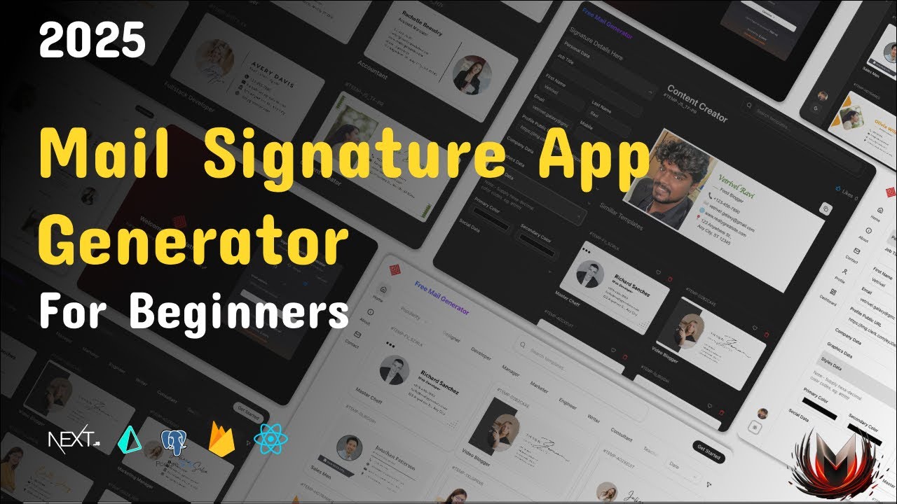 🚀Build your own Mail Signature Generator with Next.js | Clerk Auth + PostgreSQL + Firebase 🔥