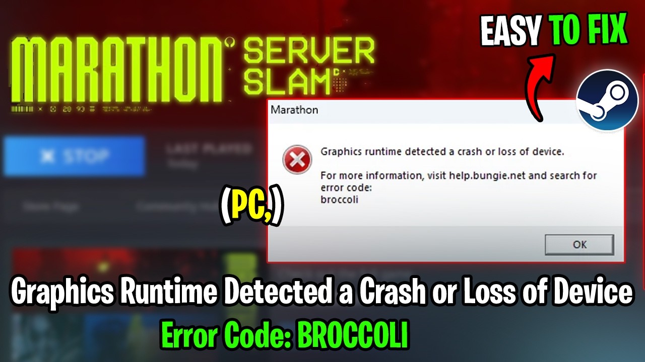 Fix Marathon Graphics Runtime Detected a Crash or Loss of Device | Error Code: BROCCOLI