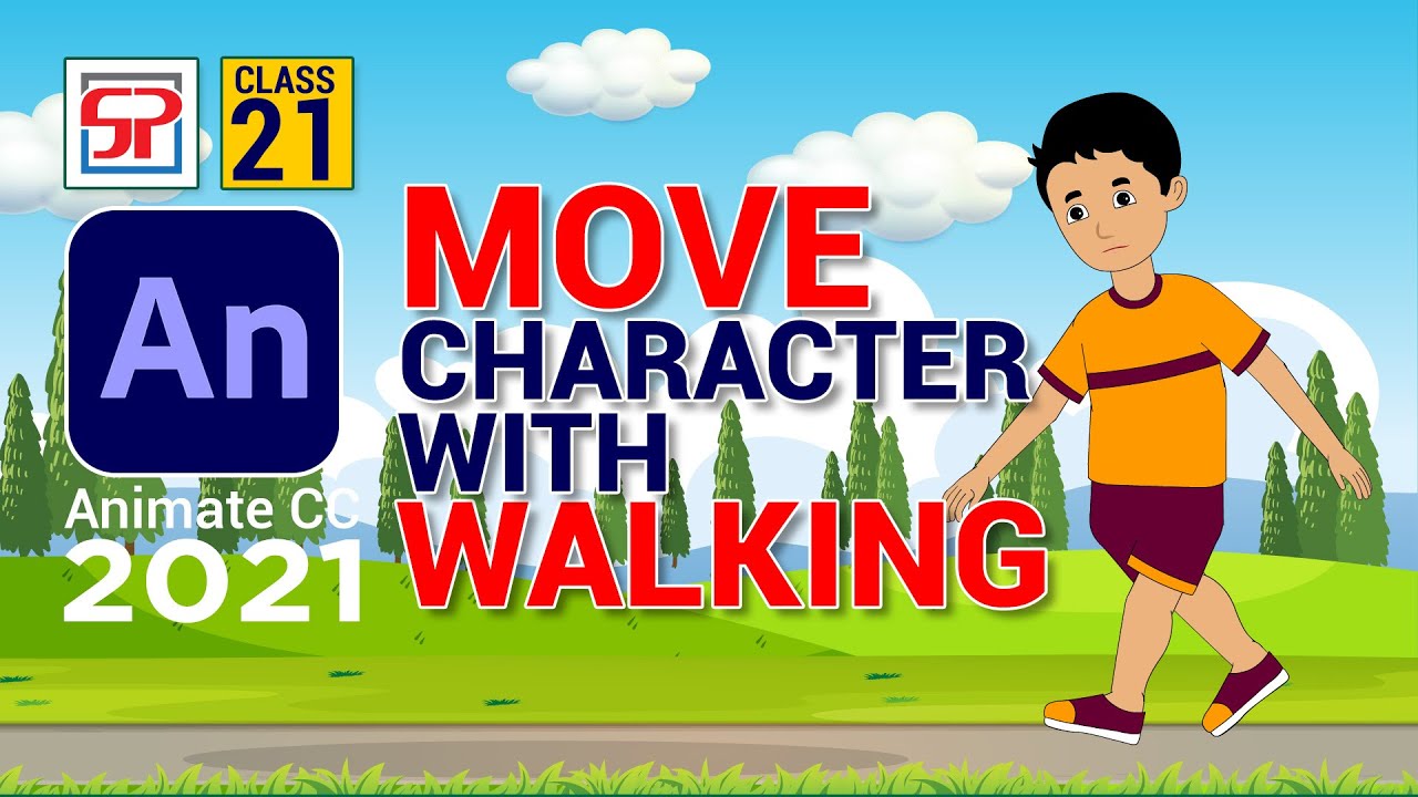 Adobe Animate CC 2021: Move Character with Walking | 2d animation | Flash Tutorial in Hindi