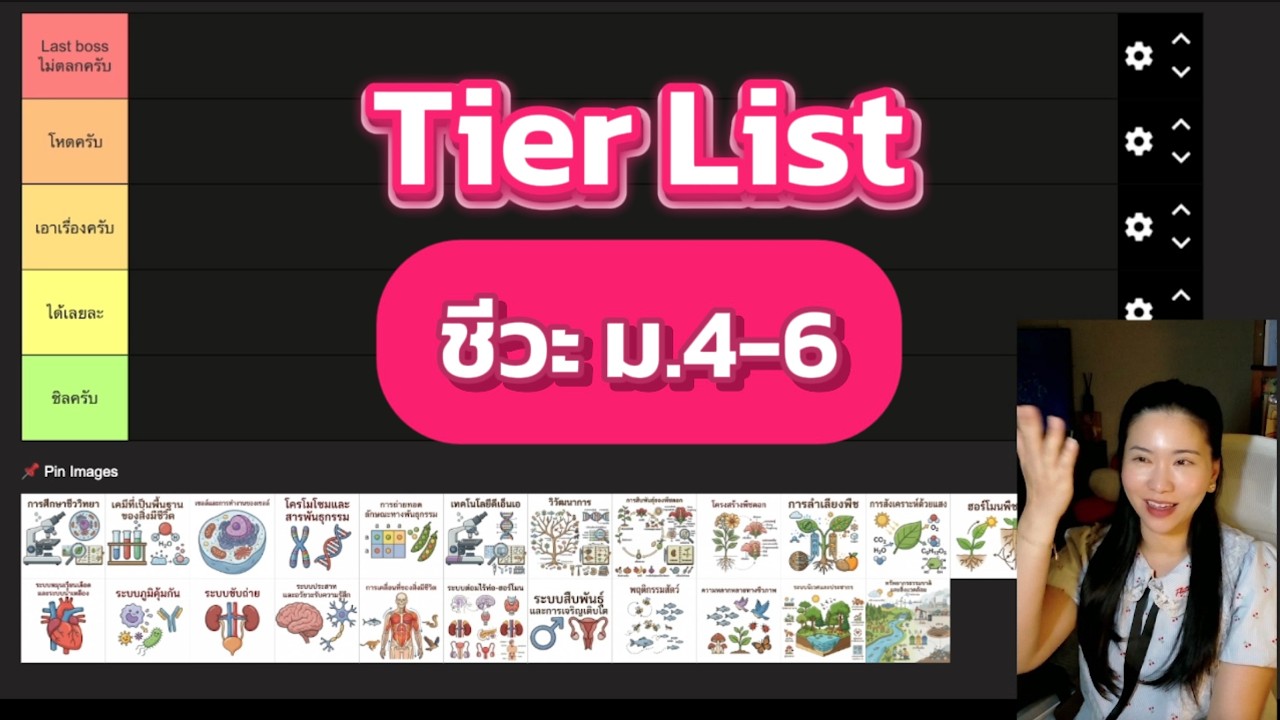Tier list ชีวะ ม 4   6 ⎮ ชีวะครูฝ้าย Easybio