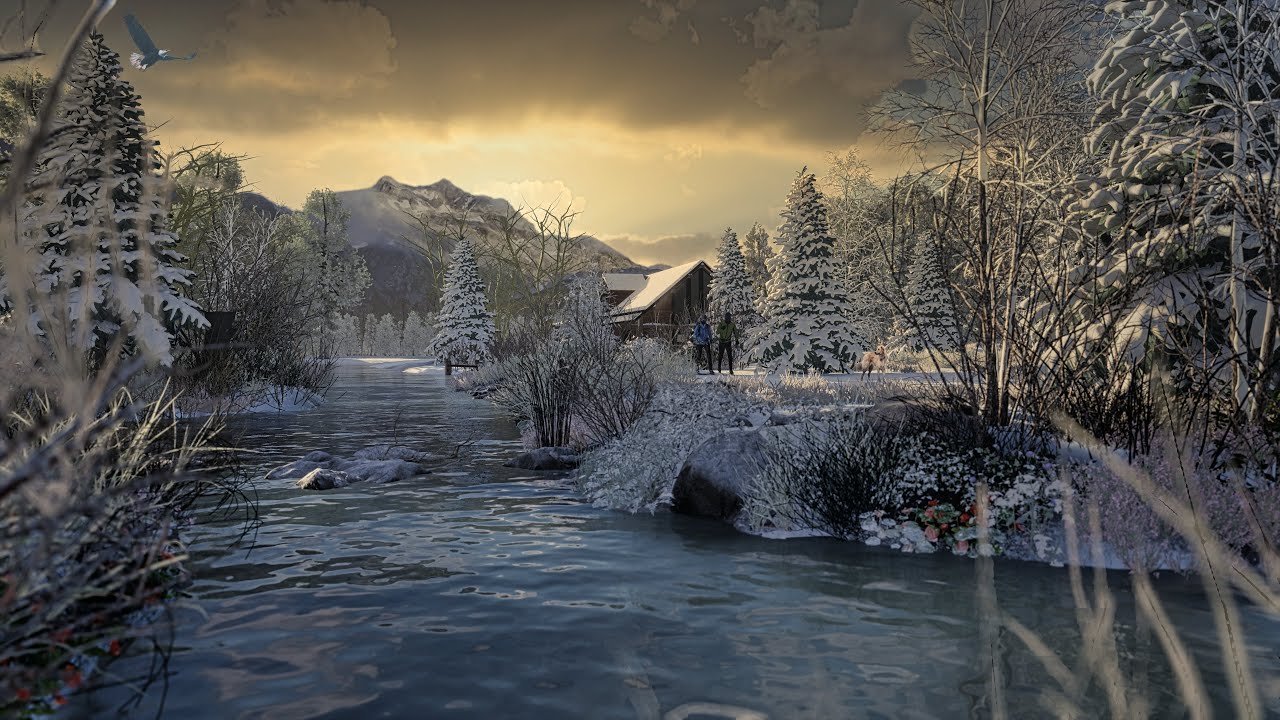 TWINMOTION 2020 - Winter Cottage Render
