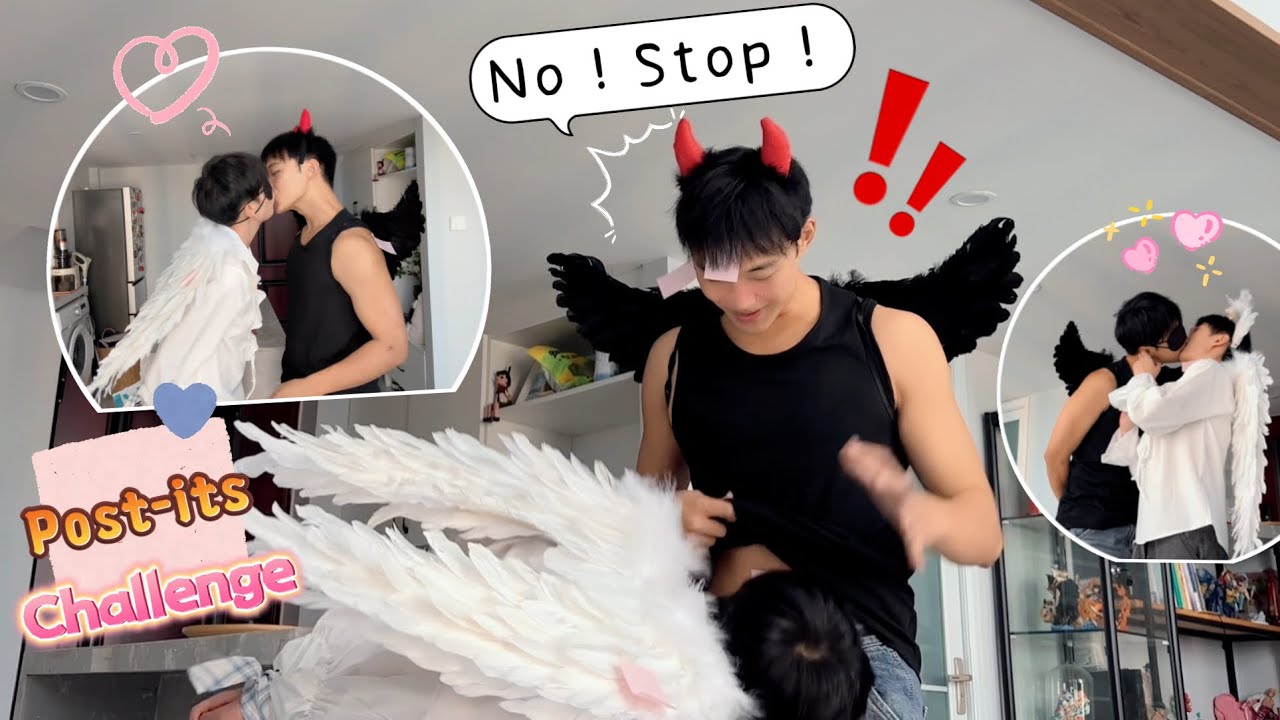 Оторви все стикеры ртом🥵! Трогательный парный челлендж с стикерами🥰 Милая гей-пара❤️