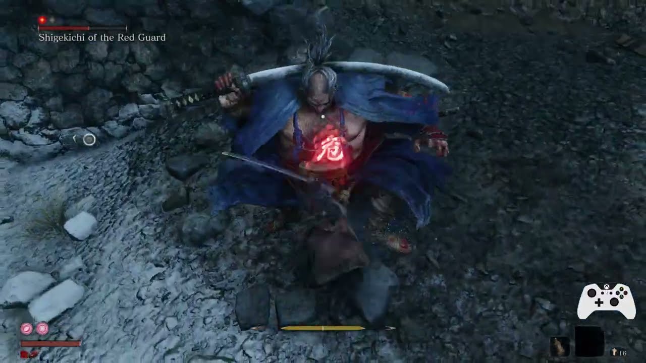 Sekiro - Shigekichi of the Red Guard NG+7 UDB Sword Only Hitless (No Stealth Deathblows)