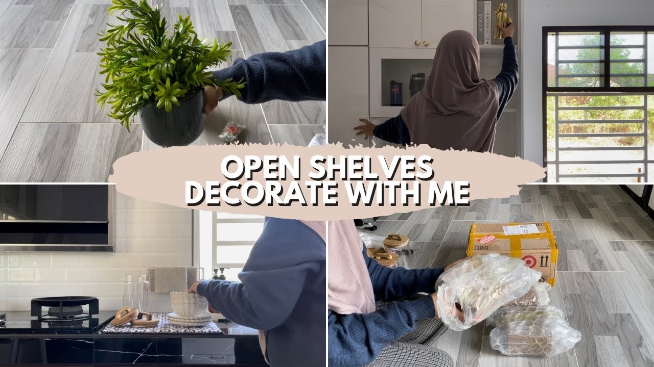 open shelves decorate with me