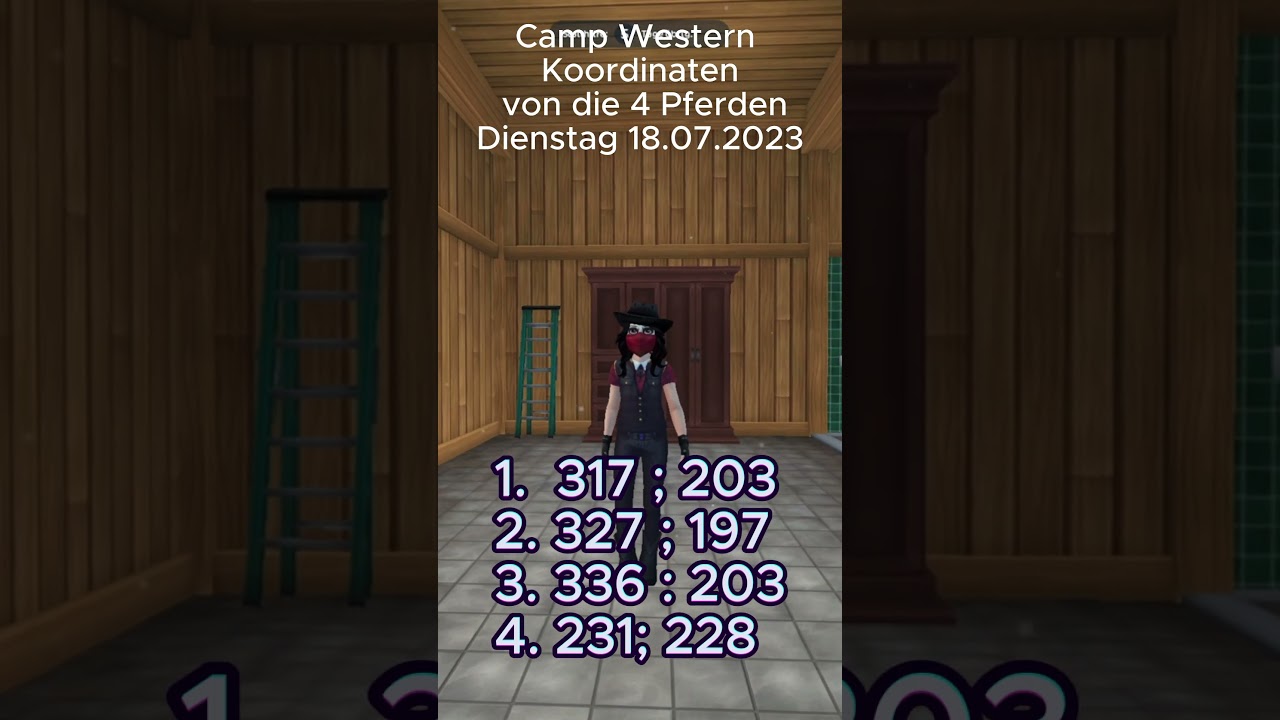 Campwestern, Koordinaten  4 Pferden finden