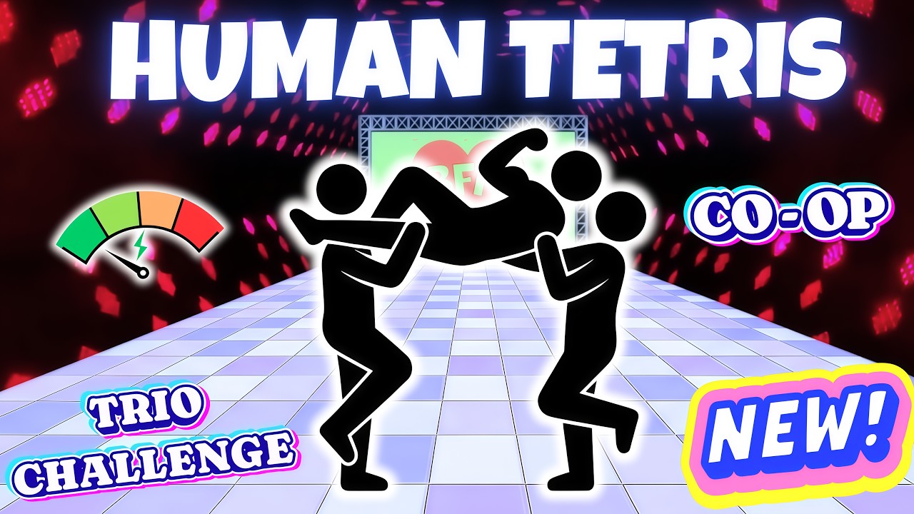 Human Tetris 3 Player Co-op 🔥| Immersive Interactive Warm Up | Can Your Team Win?