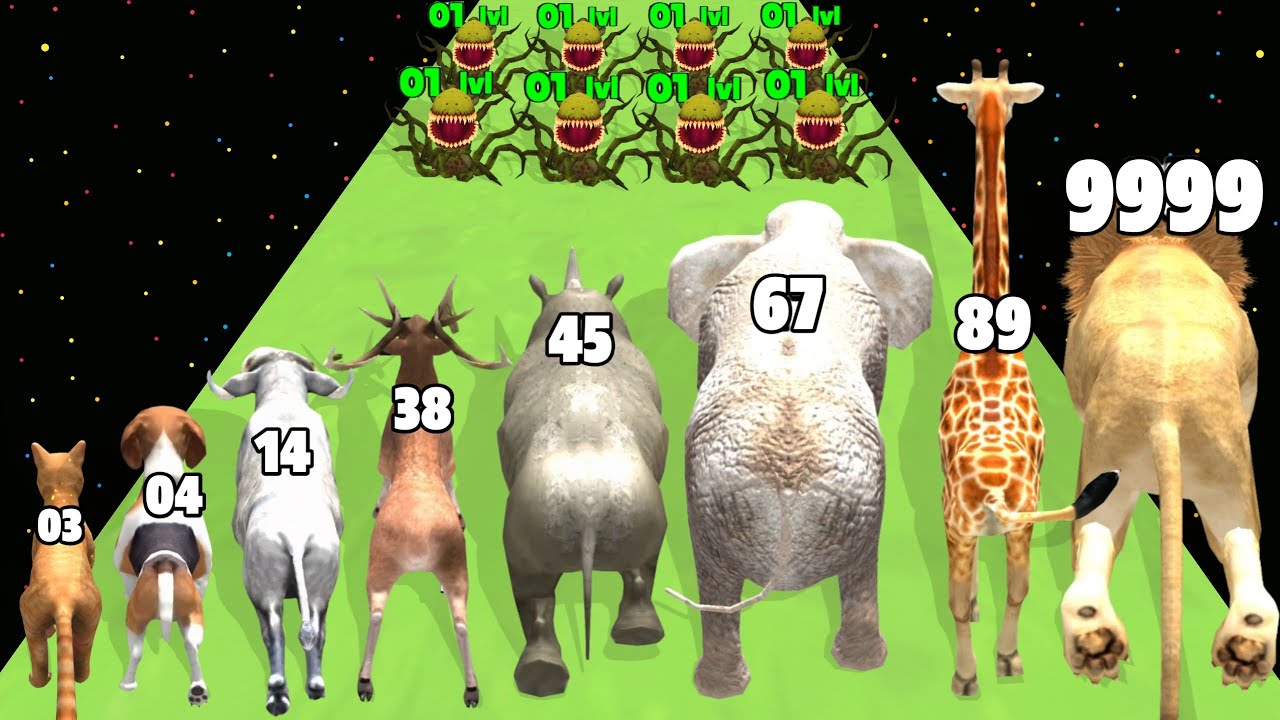 Animal Evolution Transform Run - Level Up Animal Max Level Gameplay (Animal Run)