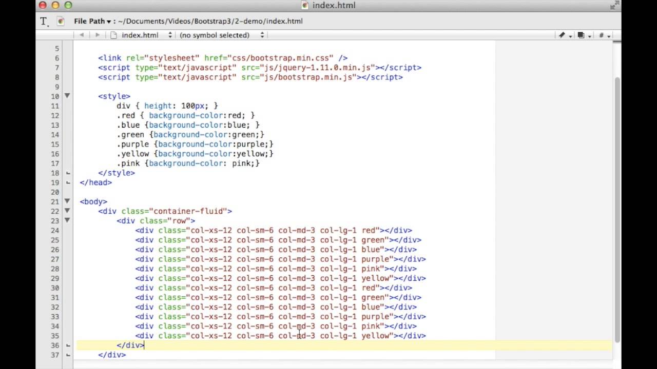 Bootstrap 3.1 Tutorial 2 - Grid Layouts, Offsets, and Responsive