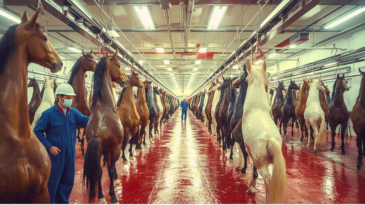 Modern Large-Scale Horse Meat and Hide Production | Integrated Farm-to-Factory System Worldwide